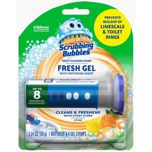 Scrubbing Bubbles Fresh Gel Toilet Cleaning Stamp Fresh Citrus Hydrogen Peroxide